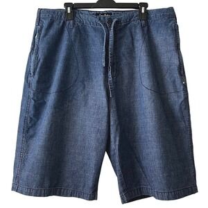 Sean John Mens Jean Shorts Size 40 Blue Wash Denim Loose Fit Wide Leg Streetwear